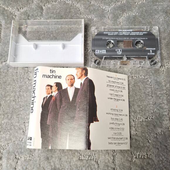 VINTAGE 1989 TIN MACHINE MUSIC CASSETTE TAPE david bowie 80s tested/plays - Picture 3 of 5